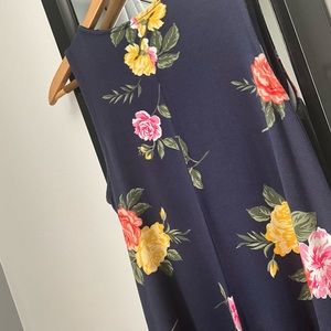 Trapeze Navy Blue Casual Dress, New Without Tag